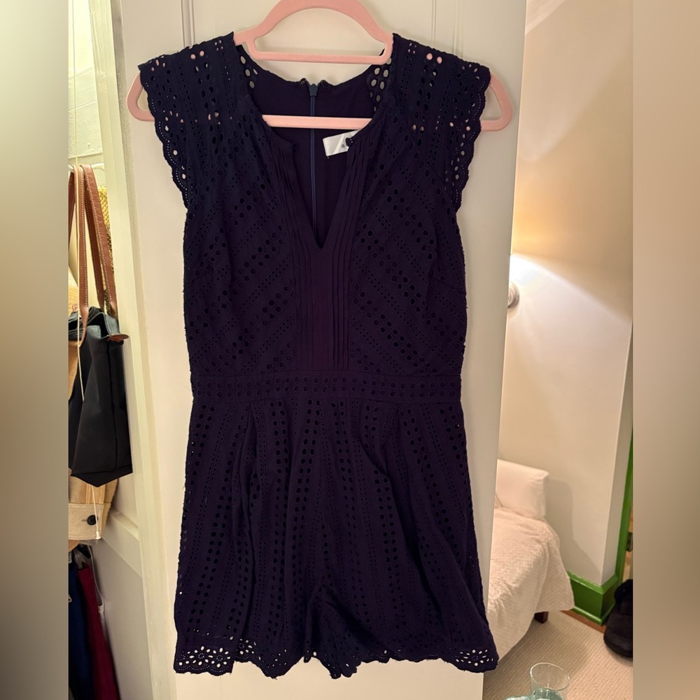 Adelyn Rae Midnight Eyelet Jumpsuit